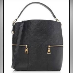 Louis Vuitton Melie Empreinte Leather Black Hobo Bag.